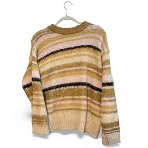 Wild Fable Tan and Pink Striped Sweater